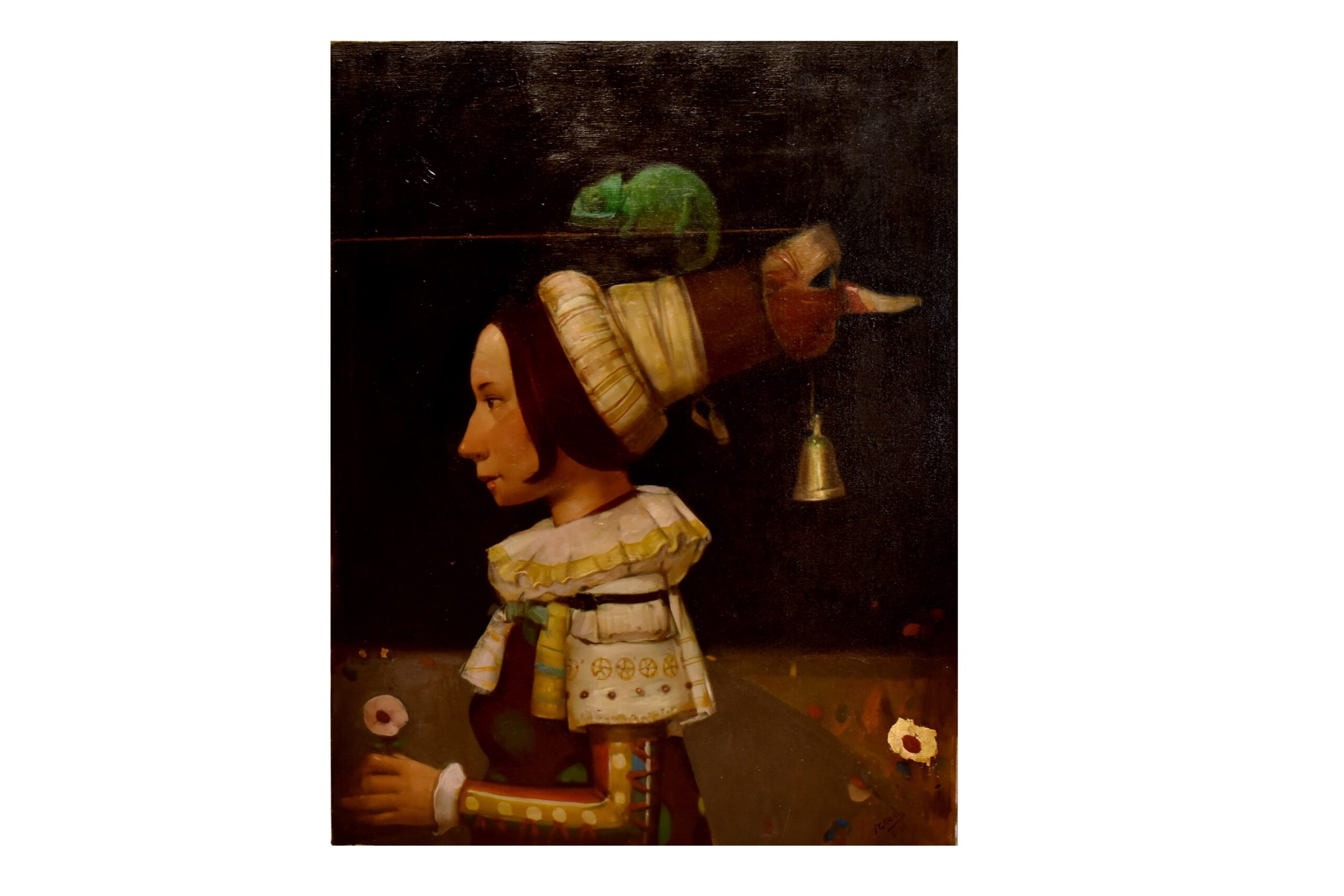 "Ganatsi Gisatem Camelionov" which translates to "Female Half-Faced with Camelion"